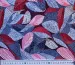 Трикотаж віскозний листочки, бордовий з рожевим - фото 2 - інтернет-магазин tkani-atlas.com.ua