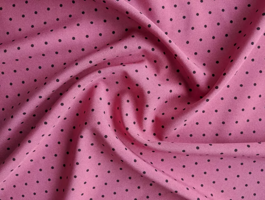 Супер софт принт горошки 2 мм, рожево-бузковий - фото 1 - інтернет-магазин tkani-atlas.com.ua