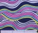 Вискозный трикотаж волна, розово-желтая полоска на синем - фото 2 - интернет-магазин tkani-atlas.com.ua