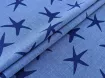 Джинсовая костюмка морские звезды, темно-синий на джинсовом - интернет-магазин tkani-atlas.com.ua