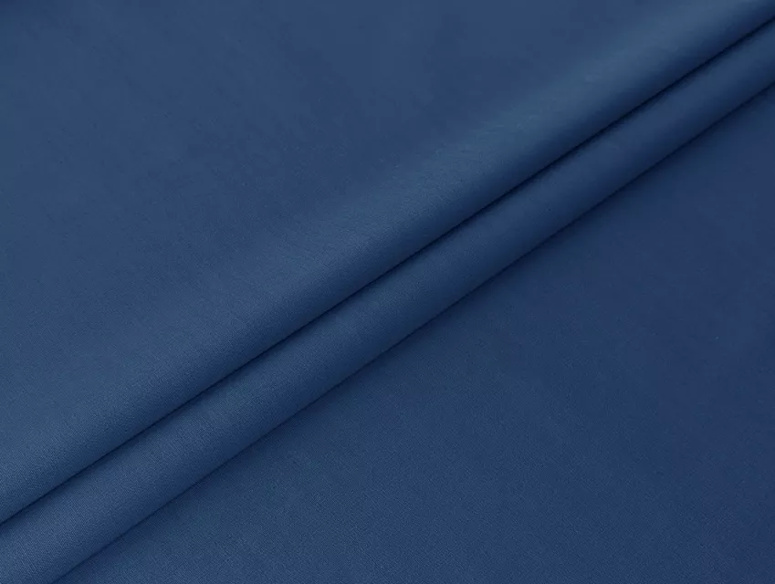 Поплин рубашечный стрейчевый, голубой джинсовый - фото 1 - интернет-магазин tkani-atlas.com.ua