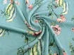 Жакард креповий нарядний квітковий, ніжний бірюзовий - інтернет-магазин tkani-atlas.com.ua