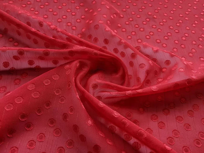 Шифон металік крапка 7 мм, червоний - фото 1 - інтернет-магазин tkani-atlas.com.ua