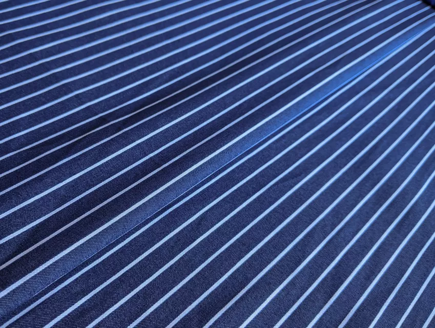 Джинс тенсел полоска 8 мм, голубой с белым - фото 1 - интернет-магазин tkani-atlas.com.ua