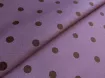 Джинс тенсел горох 10 мм, коричневый на розовом - интернет-магазин tkani-atlas.com.ua