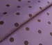 Джинс тенсел горох 10 мм, коричневый на розовом - фото 1 - интернет-магазин tkani-atlas.com.ua