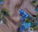 Шифон жаккард с люрексом яскраві квіти, синій на коричневому - фото 3 - інтернет-магазин tkani-atlas.com.ua