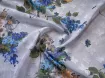 Шифон жаккард с люрексом яскраві квіти, синій на білому - інтернет-магазин tkani-atlas.com.ua