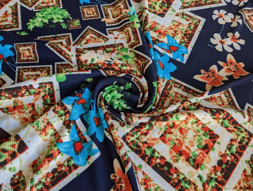 Трикотаж мікс орнаментів, темно-синій - фото 1 - інтернет-магазин tkani-atlas.com.ua