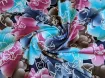 Масло лакр цветочная фактура, розово-голубой - интернет-магазин tkani-atlas.com.ua