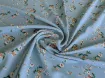 Твил рисунок мелкие цветочки, коричневый на голубом - интернет-магазин tkani-atlas.com.ua