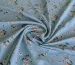 Твіл малюнок дрібні квіточки, коричневий на блакитному - фото 1 - інтернет-магазин tkani-atlas.com.ua