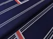 Твил плательный полосатая геометрия, красный на синем - интернет-магазин tkani-atlas.com.ua