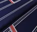 Твил плательный полосатая геометрия, красный на синем - фото 1 - интернет-магазин tkani-atlas.com.ua