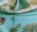 Шовк сатин квіткова акварель, бежевий на бірюзовому - фото 3 - інтернет-магазин tkani-atlas.com.ua