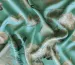 Шовк сатин квіткова акварель, бежевий на бірюзовому - фото 4 - інтернет-магазин tkani-atlas.com.ua