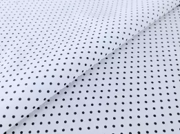 Поплін сорочечний горошки 2 мм, чорний на білому - інтернет-магазин tkani-atlas.com.ua