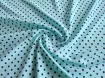 Супер софт принт горох 5 мм, темно-синій на м'ятному - інтернет-магазин tkani-atlas.com.ua