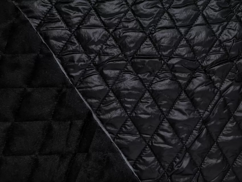 Плащевка с мехом, черный - фото 1 - интернет-магазин tkani-atlas.com.ua