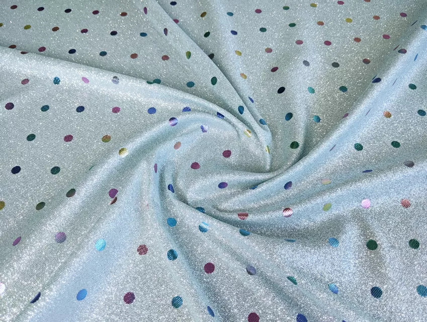Диско фойл горошок 7 мм, сіро-м'ятний - фото 1 - інтернет-магазин tkani-atlas.com.ua
