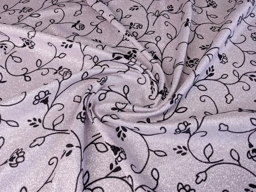 Диско флок квітковий настрій, блідо-рожевий - фото 1 - інтернет-магазин tkani-atlas.com.ua