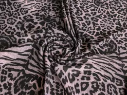 Платтяний креп леопард, бузковий - інтернет-магазин tkani-atlas.com.ua