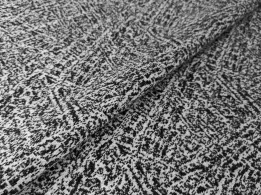 Трикотаж кашеміровий геометрична сітка, чорно-сірий - інтернет-магазин tkani-atlas.com.ua