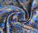Креп шовковий квіти, блакитні на бежевому - фото 1 - інтернет-магазин tkani-atlas.com.ua