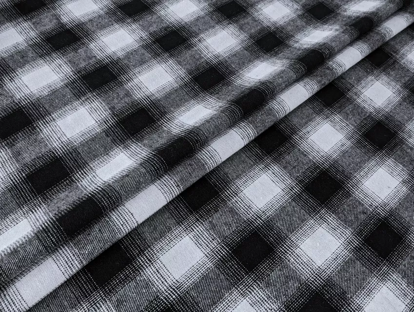 Коттон рубашечный клеточка, белый с черным - фото 1 - интернет-магазин tkani-atlas.com.ua