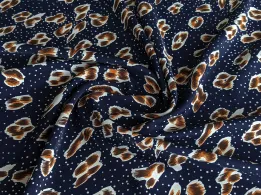 Креп шовковий леопард, темно-синій - інтернет-магазин tkani-atlas.com.ua