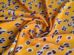 Креп шовковий леопард, гірчиця - інтернет-магазин tkani-atlas.com.ua