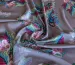Шелк Армани радужные цветы, бежево-лиловый - фото 1 - интернет-магазин tkani-atlas.com.ua