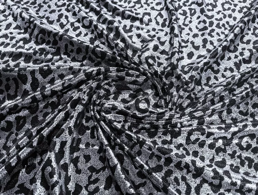 Масло диско леопард, серебро на черном - фото 1 - интернет-магазин tkani-atlas.com.ua