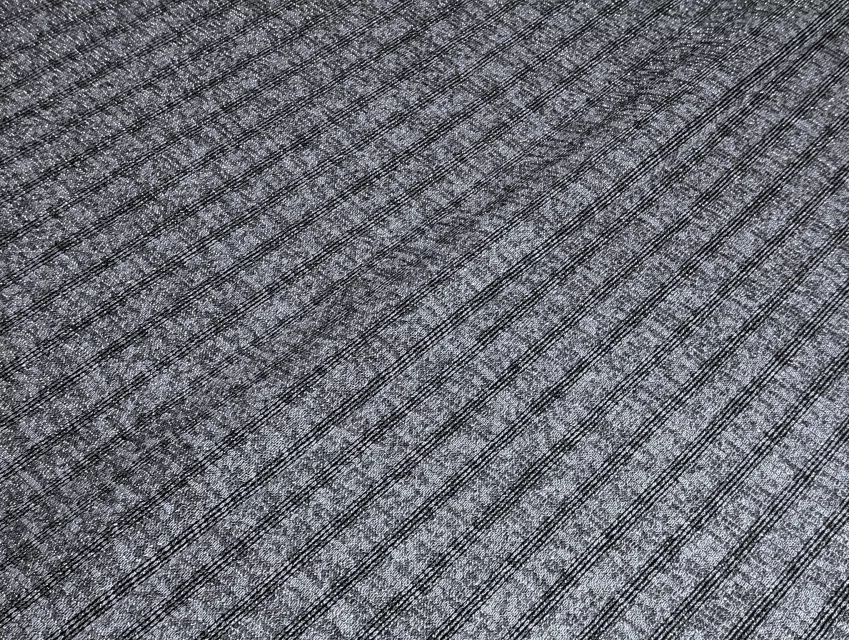 Меланжевый трикотаж с люрексом полоска 10 мм, серый - фото 1 - интернет-магазин tkani-atlas.com.ua