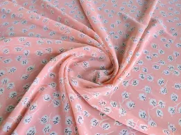 Шифон креповый цветочная нежность, пудренный розовый - интернет-магазин tkani-atlas.com.ua