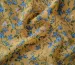 Шифон креповый осенние цветы, горчица с голубым - фото 3 - интернет-магазин tkani-atlas.com.ua