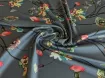 Шовк Армані квіткове плетіння, сірий - інтернет-магазин tkani-atlas.com.ua