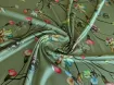 Шовк сатин квіткове плетіння, оливковий - інтернет-магазин tkani-atlas.com.ua