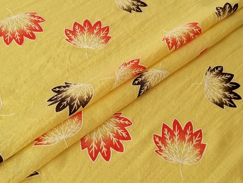 Котон листя, жовтий - фото 1 - інтернет-магазин tkani-atlas.com.ua