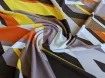 Трикотаж масло яскрава абстракція, коричневий з гірчицею - інтернет-магазин tkani-atlas.com.ua