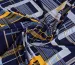 Трикотаж масло геометрична сітка, гірчичний на темно-синьому - фото 1 - інтернет-магазин tkani-atlas.com.ua