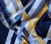Трикотаж масло геометрична абстракція, гірчичний з темно-синім - фото 2 - інтернет-магазин tkani-atlas.com.ua