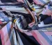 Трикотаж масло геометрична абстракція, рожевий з темно-синім - фото 1 - інтернет-магазин tkani-atlas.com.ua