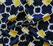 Софт геометрична сітка, гірчичний на темно-синьому - фото 2 - інтернет-магазин tkani-atlas.com.ua