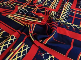 Софт акварель абстракції, червоний на темно-синьому - інтернет-магазин tkani-atlas.com.ua