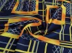 Софт абстракция, желтый на темно-синем - интернет-магазин tkani-atlas.com.ua