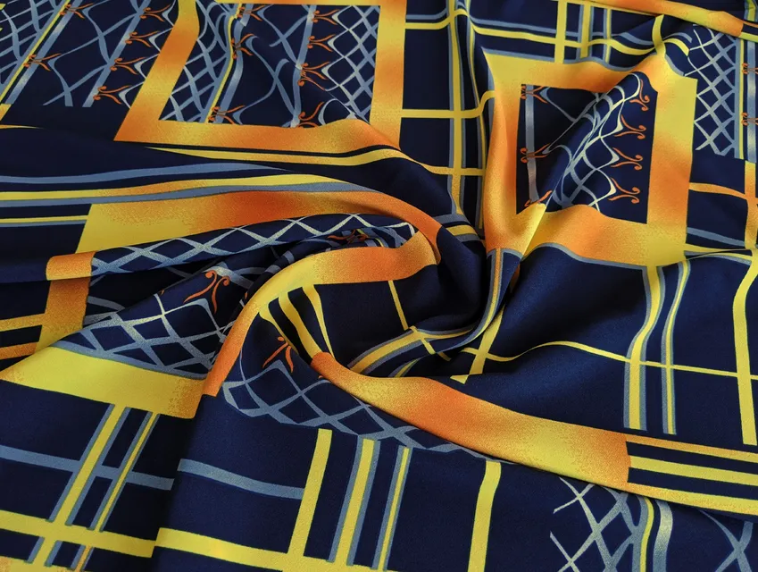 Софт акварель абстракції, жовтий на темно-синьому - фото 1 - інтернет-магазин tkani-atlas.com.ua