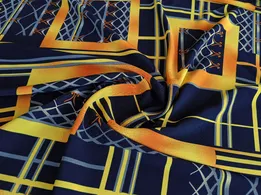 Софт акварель абстракції, жовтий на темно-синьому - інтернет-магазин tkani-atlas.com.ua