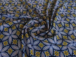 Софт геометрична мозаїка, гірчиця з бежевим - інтернет-магазин tkani-atlas.com.ua