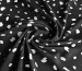 Твил рисунок неравномерные горошки, белые на черном - фото 1 - интернет-магазин tkani-atlas.com.ua